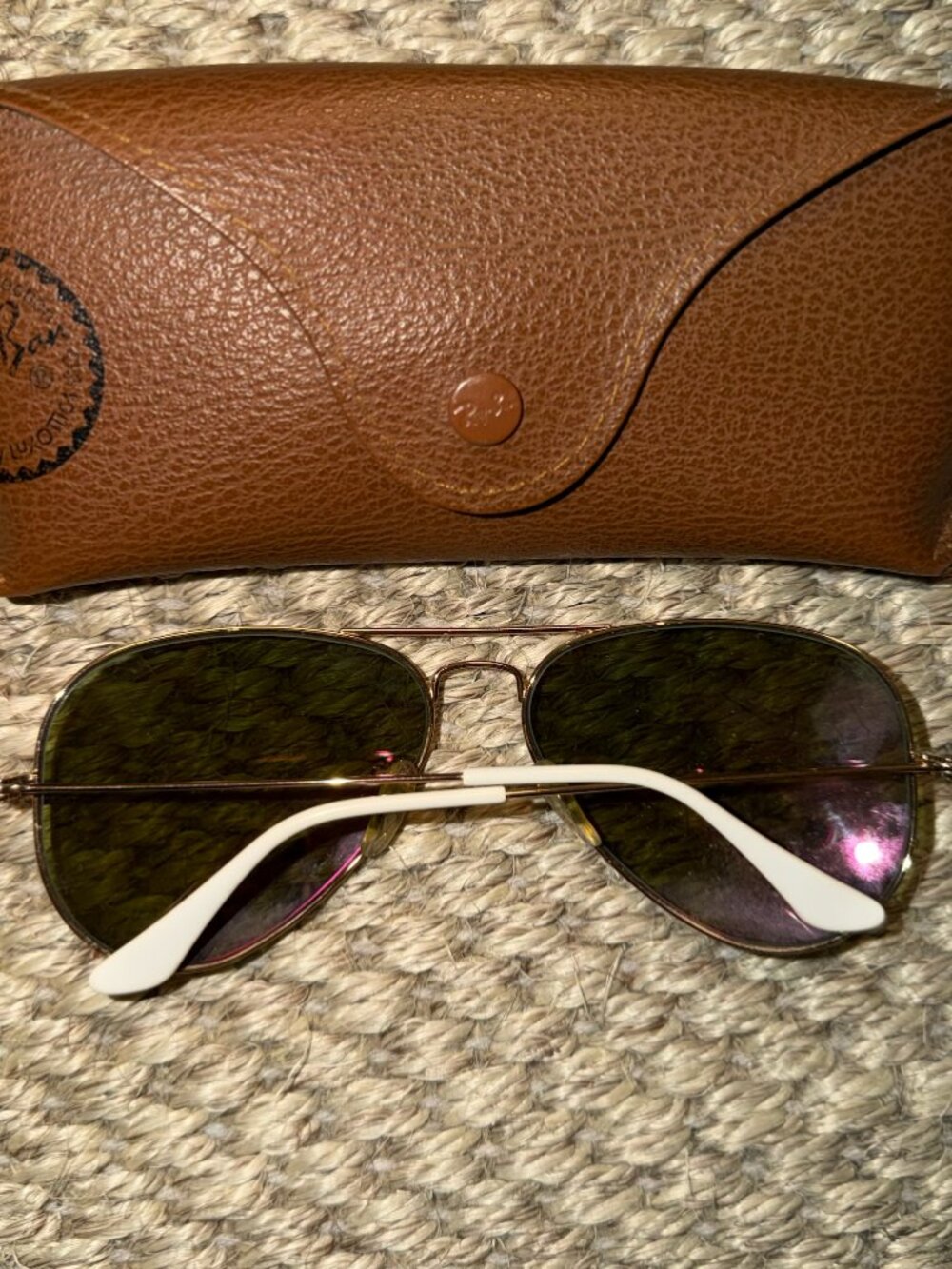 Rayban Aviator Purple Mirror Standard Sunglasses - Picture 4 of 4